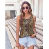 Zeagoo Women’s Summer Tank Tops 2026 Pleated Crew Neck Floral Solid Loose Fit Casual Sleeveless Flowy Boho Tunic Shirts(Mz721)
