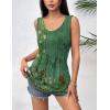 Zeagoo Women’s Summer Tank Tops 2026 Pleated Crew Neck Floral Solid Loose Fit Casual Sleeveless Flowy Boho Tunic Shirts(Mz839)