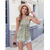 Zeagoo Women’s Summer Tank Tops 2026 Pleated Crew Neck Floral Solid Loose Fit Casual Sleeveless Flowy Boho Tunic Shirts(Small Floral)