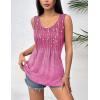 Zeagoo Women’s Summer Tank Tops 2026 Pleated Crew Neck Floral Solid Loose Fit Casual Sleeveless Flowy Boho Tunic Shirts(Xh370)