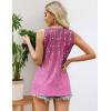 Zeagoo Women’s Summer Tank Tops 2026 Pleated Crew Neck Floral Solid Loose Fit Casual Sleeveless Flowy Boho Tunic Shirts(Xh370)