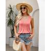 Zeagoo Women’s Summer Tank Tops 2026 Pleated Square Neck Loose Fit Casual Flowy Tunic Sleeveless Shirts(Coral)