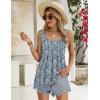 Zeagoo Women’s Summer Tank Tops 2026 Pleated Square Neck Loose Fit Casual Flowy Tunic Sleeveless Shirts(Floral Blue)