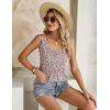 Zeagoo Women’s Summer Tank Tops 2026 Pleated Square Neck Loose Fit Casual Flowy Tunic Sleeveless Shirts(Floral Pink)