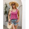 Zeagoo Women’s Summer Tank Tops 2026 Pleated Square Neck Loose Fit Casual Flowy Tunic Sleeveless Shirts(Hot Pink)
