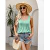 Zeagoo Women’s Summer Tank Tops 2026 Pleated Square Neck Loose Fit Casual Flowy Tunic Sleeveless Shirts(Mint Green)