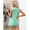 Zeagoo Women’s Summer Tank Tops 2026 Pleated Square Neck Loose Fit Casual Flowy Tunic Sleeveless Shirts(Mint Green)