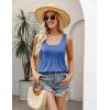Zeagoo Women’s Summer Tank Tops 2026 Pleated Square Neck Loose Fit Casual Flowy Tunic Sleeveless Shirts(Royal Blue)
