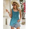 Zeagoo Women’s Summer Tank Tops 2026 Pleated Square Neck Loose Fit Casual Flowy Tunic Sleeveless Shirts(Xh363)