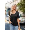 Zeagoo Womens Summer Tops Short Sleeve Casual Shirts Floral Tee Trendy 2026 Basics V Neck Plain Tshirt(A-black)