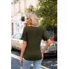 Zeagoo Womens Summer Tops Short Sleeve Casual Shirts Floral Tee Trendy 2026 Basics V Neck Plain Tshirt(Army Green)