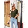 Zeagoo Womens Summer Tops Short Sleeve Casual Shirts Floral Tee Trendy 2026 Basics V Neck Plain Tshirt(Army Green)
