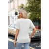 Zeagoo Womens Summer Tops Short Sleeve Casual Shirts Floral Tee Trendy 2026 Basics V Neck Plain Tshirt(A-white)
