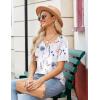 Zeagoo Womens Summer Tops Short Sleeve Casual Shirts Floral Tee Trendy 2026 Basics V Neck Plain Tshirt(Bf112)