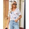 Zeagoo Womens Summer Tops Short Sleeve Casual Shirts Floral Tee Trendy 2026 Basics V Neck Plain Tshirt(Bf112)