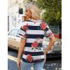 Zeagoo Womens Summer Tops Short Sleeve Casual Shirts Floral Tee Trendy 2026 Basics V Neck Plain Tshirt(Bf98)