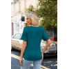 Zeagoo Womens Summer Tops Short Sleeve Casual Shirts Floral Tee Trendy 2026 Basics V Neck Plain Tshirt(Blue Green)