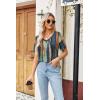 Zeagoo Womens Summer Tops Short Sleeve Casual Shirts Floral Tee Trendy 2026 Basics V Neck Plain Tshirt(Cx289)