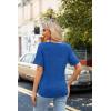 Zeagoo Womens Summer Tops Short Sleeve Casual Shirts Floral Tee Trendy 2026 Basics V Neck Plain Tshirt(Cx319)
