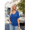 Zeagoo Womens Summer Tops Short Sleeve Casual Shirts Floral Tee Trendy 2026 Basics V Neck Plain Tshirt(Cx319)