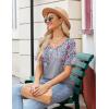 Zeagoo Womens Summer Tops Short Sleeve Casual Shirts Floral Tee Trendy 2026 Basics V Neck Plain Tshirt(Hf36)
