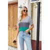 Zeagoo Womens Summer Tops Short Sleeve Casual Shirts Floral Tee Trendy 2026 Basics V Neck Plain Tshirt(Jh595)