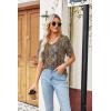Zeagoo Womens Summer Tops Short Sleeve Casual Shirts Floral Tee Trendy 2026 Basics V Neck Plain Tshirt(Mz721)