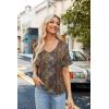 Zeagoo Womens Summer Tops Short Sleeve Casual Shirts Floral Tee Trendy 2026 Basics V Neck Plain Tshirt(Mz721)