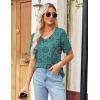 Zeagoo Womens Summer Tops Short Sleeve Casual Shirts Floral Tee Trendy 2026 Basics V Neck Plain Tshirt(Mz858)