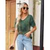 Zeagoo Womens Summer Tops Short Sleeve Casual Shirts Floral Tee Trendy 2026 Basics V Neck Plain Tshirt(Pa171)