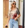 Zeagoo Womens Summer Tops Short Sleeve Casual Shirts Floral Tee Trendy 2026 Basics V Neck Plain Tshirt(Pa275)