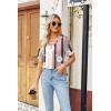 Zeagoo Womens Summer Tops Short Sleeve Casual Shirts Floral Tee Trendy 2026 Basics V Neck Plain Tshirt(Sf189)