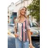 Zeagoo Womens Summer Tops Short Sleeve Casual Shirts Floral Tee Trendy 2026 Basics V Neck Plain Tshirt(Sf189)