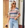 Zeagoo Womens Summer Tops Short Sleeve Casual Shirts Floral Tee Trendy 2026 Basics V Neck Plain Tshirt(Tw669)