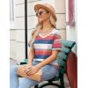 Zeagoo Womens Summer Tops Short Sleeve Casual Shirts Floral Tee Trendy 2026 Basics V Neck Plain Tshirt(Tw670)