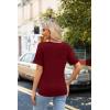 Zeagoo Womens Summer Tops Short Sleeve Casual Shirts Floral Tee Trendy 2026 Basics V Neck Plain Tshirt(Wine Red)