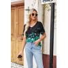 Zeagoo Womens Summer Tops Short Sleeve Casual Shirts Floral Tee Trendy 2026 Basics V Neck Plain Tshirt(Zw694)