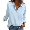 ZEAGOO Button Down Shirt for Women Long Sleeve Blouses Floral Printed Tops Business Casual Work Outfits S-XXL(C-blue-stain Shield)