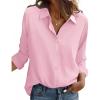 ZEAGOO Button Down Shirt for Women Long Sleeve Blouses Floral Printed Tops Business Casual Work Outfits S-XXL(C-pink-stain Shield)