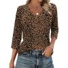 Zeagoo 3/4 Length Sleeve Womens Tops Casual V Neck Shirts Soft Basic Tees Business Work Blouses(An136)