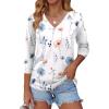 Zeagoo 3/4 Length Sleeve Womens Tops Casual V Neck Shirts Soft Basic Tees Business Work Blouses(Bf290)