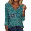 Zeagoo 3/4 Length Sleeve Womens Tops Casual V Neck Shirts Soft Basic Tees Business Work Blouses(Mz858)