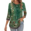 Zeagoo 3/4 Length Sleeve Womens Tops Crew Neck Loose Fit Shirts Pleated Cute Clothes Dressy Casual 2026 Summer Tunics(Mz839)