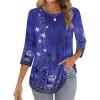 Zeagoo 3/4 Length Sleeve Womens Tops Crew Neck Loose Fit Shirts Pleated Cute Clothes Dressy Casual 2026 Summer Tunics(Mz842)