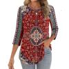 Zeagoo 3/4 Length Sleeve Womens Tops Crew Neck Loose Fit Shirts Pleated Cute Clothes Dressy Casual 2026 Summer Tunics(Mz870)