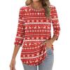 Zeagoo 3/4 Length Sleeve Womens Tops Crew Neck Loose Fit Shirts Pleated Cute Clothes Dressy Casual 2026 Summer Tunics(Sd142)