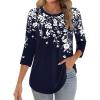 Zeagoo 3/4 Length Sleeve Womens Tops Crew Neck Loose Fit Shirts Pleated Cute Clothes Dressy Casual 2026 Summer Tunics(Sf103)