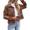 Zeagoo Flannels for Women Cropped Shacket Jacket Fashion Plaid Button Down Shirt 2026 Fall Coat Tops(Z-gw442)