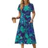 Green Floral Dark Blue
