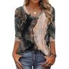 Zeagoo Womens Blouse Casual 3/4 Length Sleeve V Neck Basic T-Shirts Spring Summer Cute Tunic Tops Business Work Tees(Multicolor-cx278)